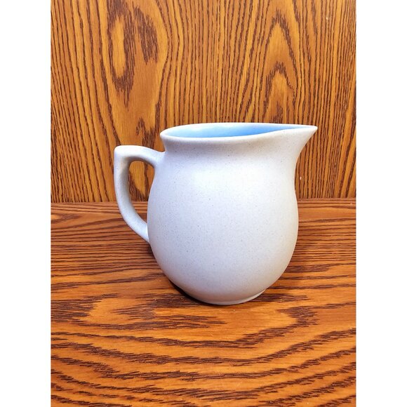 Vintage Pigeon Forge Pottery Floral Cream Pitcher With Blue Interior - Picture 3 of 7